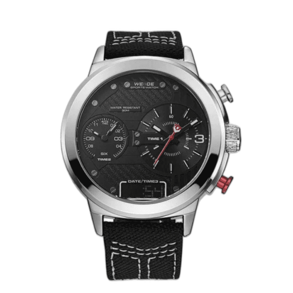 Relógio Masculino Weide AnaDigi WH-6405 - Preto e Prata