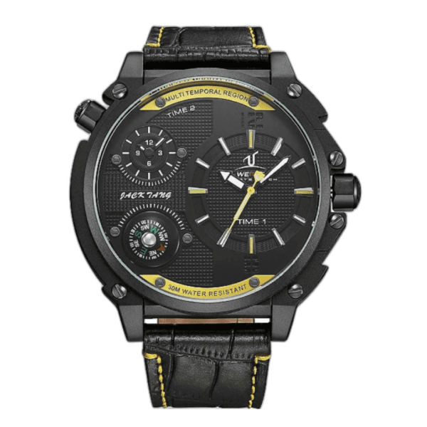 Relógio Masculino Weide Analógico uv1507B  Preto e Amarelo