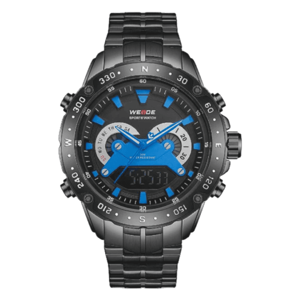 Relógio Masculino Weide AnaDigi WH8501B Preto e Azul